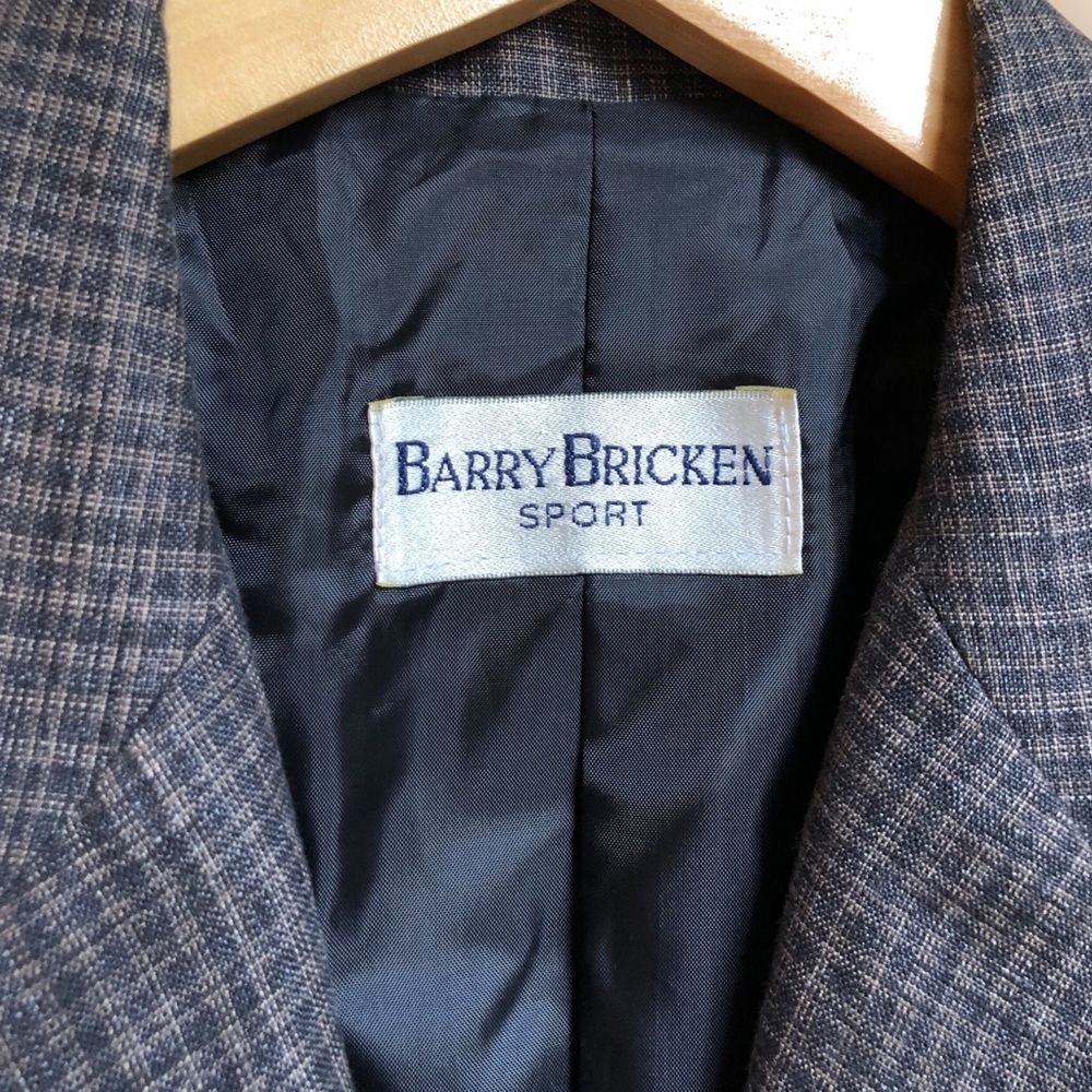 Vintage 90s Barry Bricken Sport Blazer & Skirt Suit Set Grey Plaid Women 4/10 - Picture 5 of 16